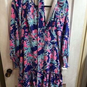 Lilly Pulitzer Rose Stretch Dress in Pink and Blue